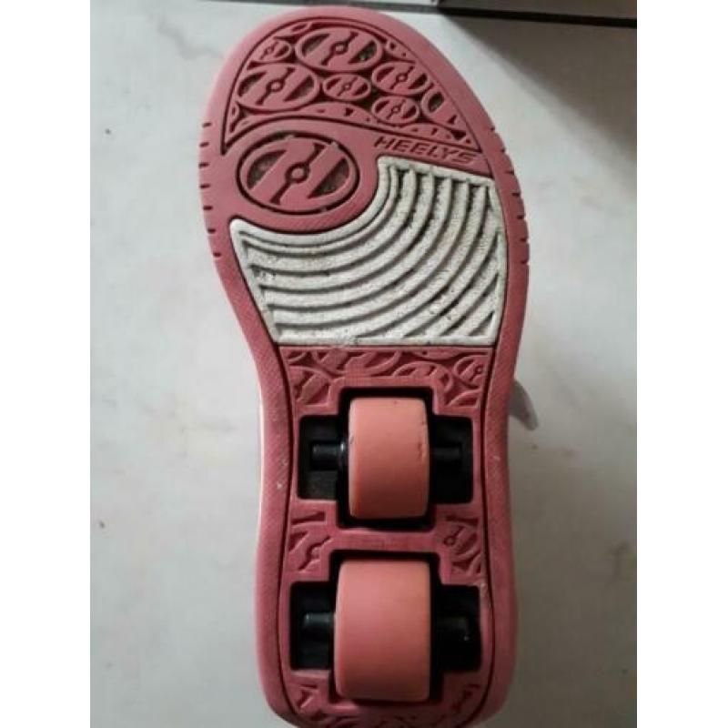 Originele Heelys X2 zilver met roze hartjes