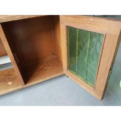 Art Deco Wandkastje Regaal Amsterdamse School Groen Glas