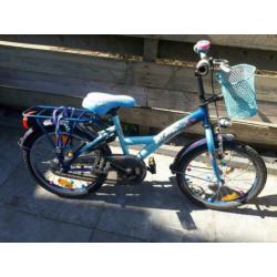 loekie kinderfiets voor kids van 4 tot 6 jaar blauw paars