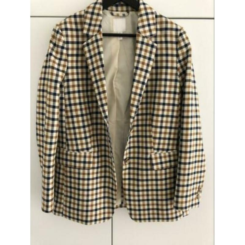 H&M geruite blazer maat 38 nieuw