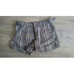 Korte Broek Garcia Maat 176 Grijs Geruit Meisjes Shorts