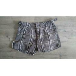 Korte Broek Garcia Maat 176 Grijs Geruit Meisjes Shorts