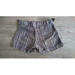 Korte Broek Garcia Maat 176 Grijs Geruit Meisjes Shorts