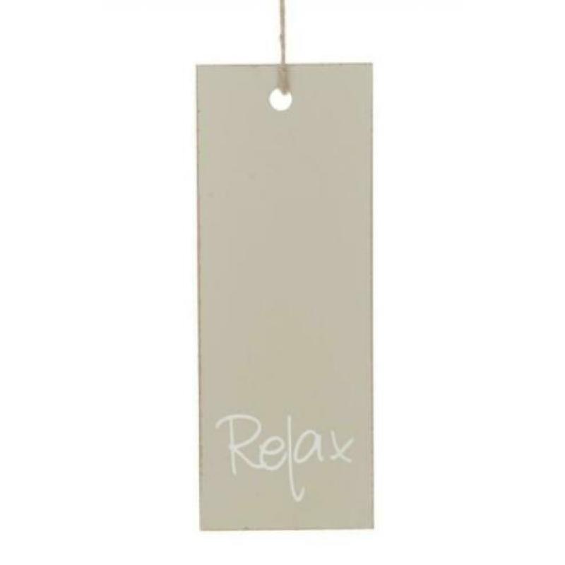 Hanger met tekst : Relax, Welcome of Be Happy p/st.