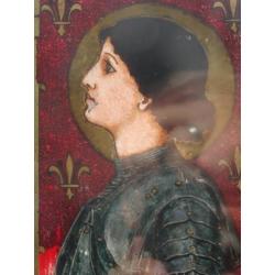 schilderij op glas Jeanne D'Arc gesigneerd