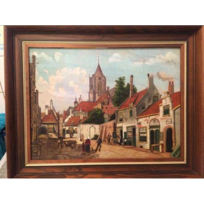 Schilderij oliverf opde hout