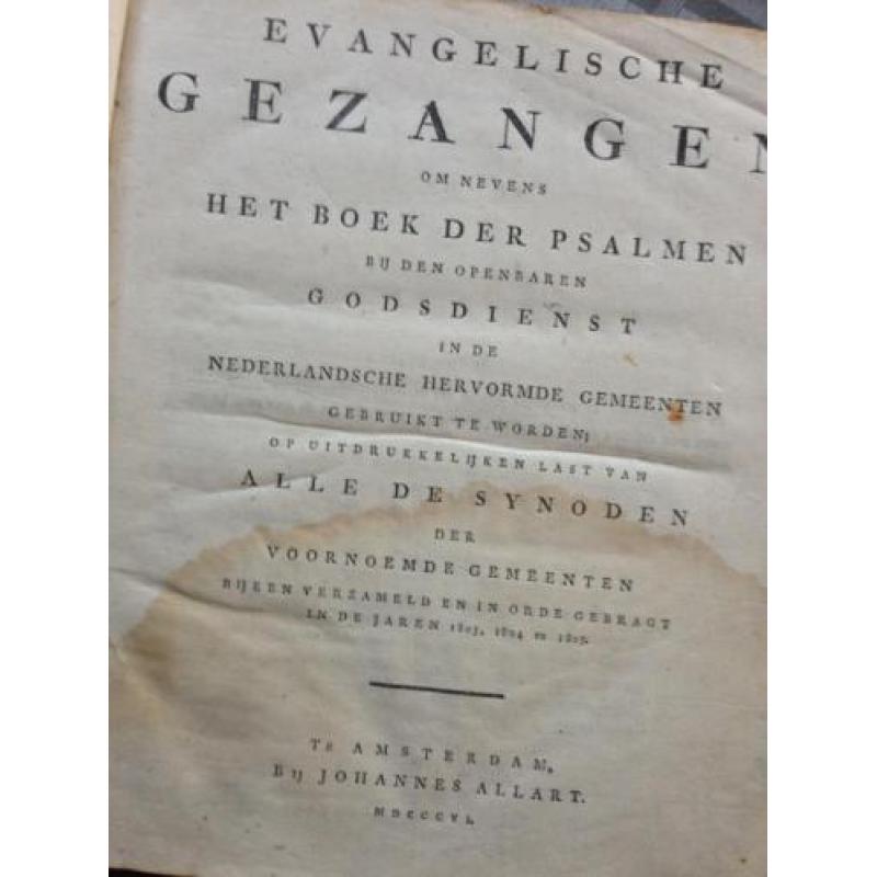 Zeldzame 1e druk Evangelische Gezangen 1806 - kerk Hensbroek