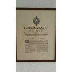 Antieke Koninklijke Ordonnance 1684