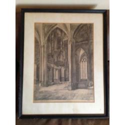 Tekening interieur Eusebiuskerk Arnhem (1942)