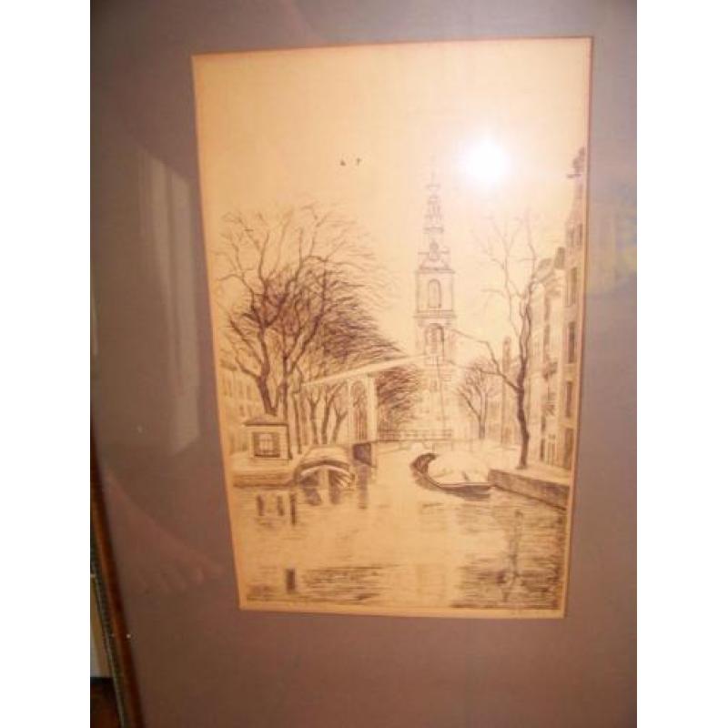 tekening Groenburgwal Amsterdam uit 1925