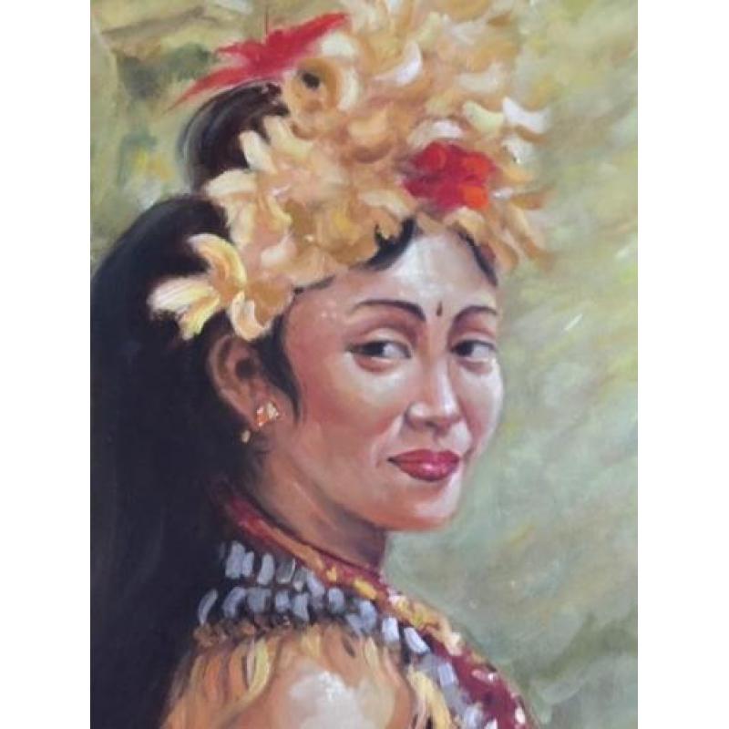 Balinese vrouw in oilieverf