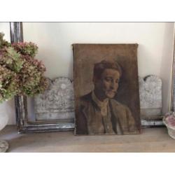 Oud geschilderd shabby portret