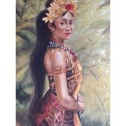 Balinese vrouw in oilieverf