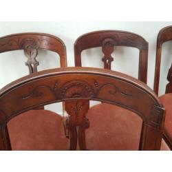 1870 Engelse mahonie stoelen, set van 4, zitten heerlijk