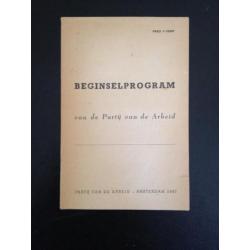 Beginselprogram PvdA - Bijzondere eerste uitgave - 1947