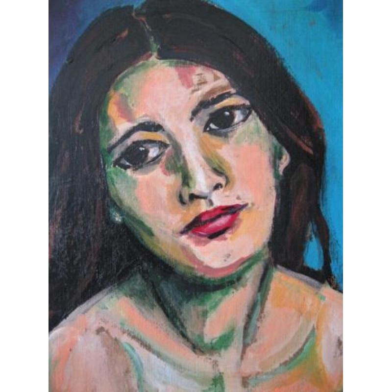 Schilderij naakt, portret vrouw, naaktportret, naakte vrouw