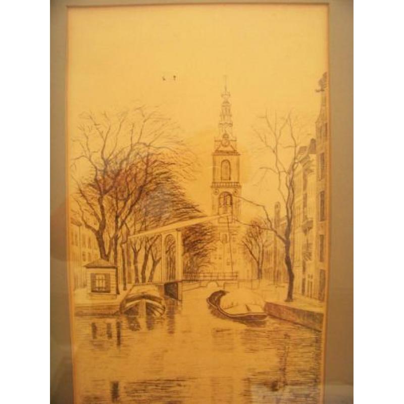 tekening Groenburgwal Amsterdam uit 1925