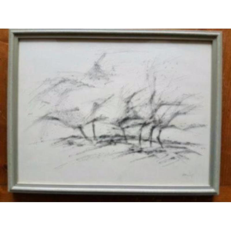 pentekening Jean Leering abstract landschap Amsterdam