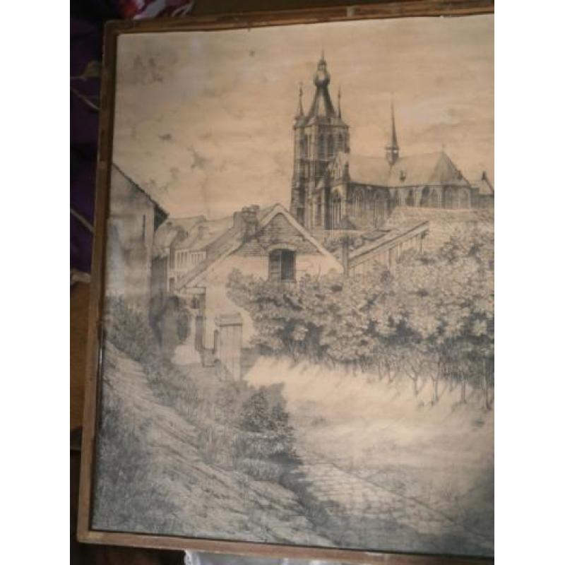 Alle Zoethout, 1906, Losse tekening,kerk in Zaandam ???