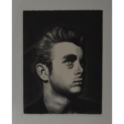 Serge Deblaere: Houtskooltekening - James Dean - ingelijst