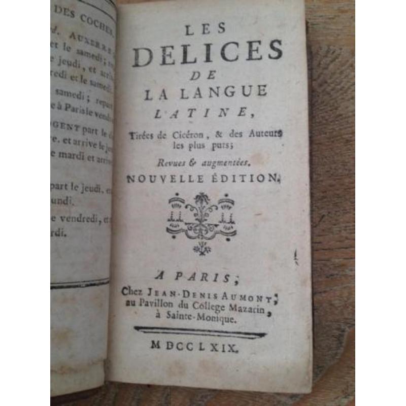 Delices de la langue latine 1763 leren band