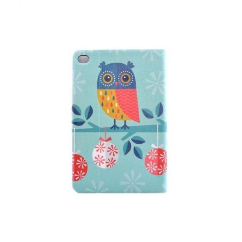 iPad mini 4 - hoes, cover, case - PU leder - uilen + Boom pr