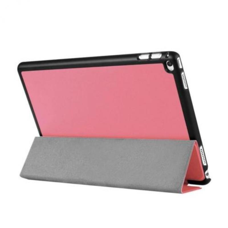 iPad Pro 12.9 PU leather 3-Fold Flip case, cover, hoes Roze