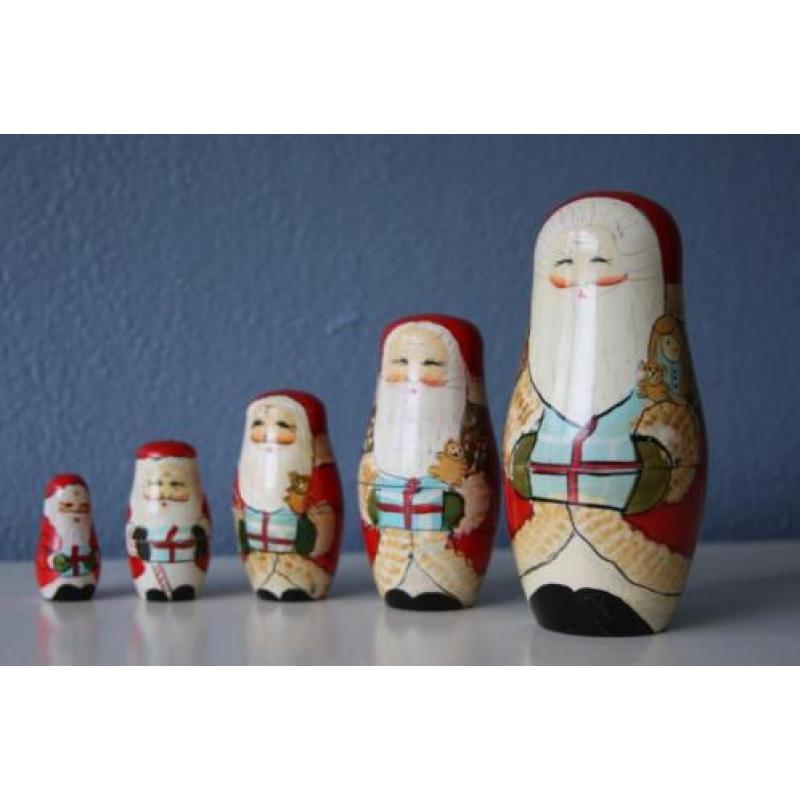 Vintage Kerst Matroesjka poppen