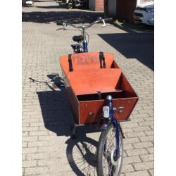 Bakfiets long met huif en afdekzeil