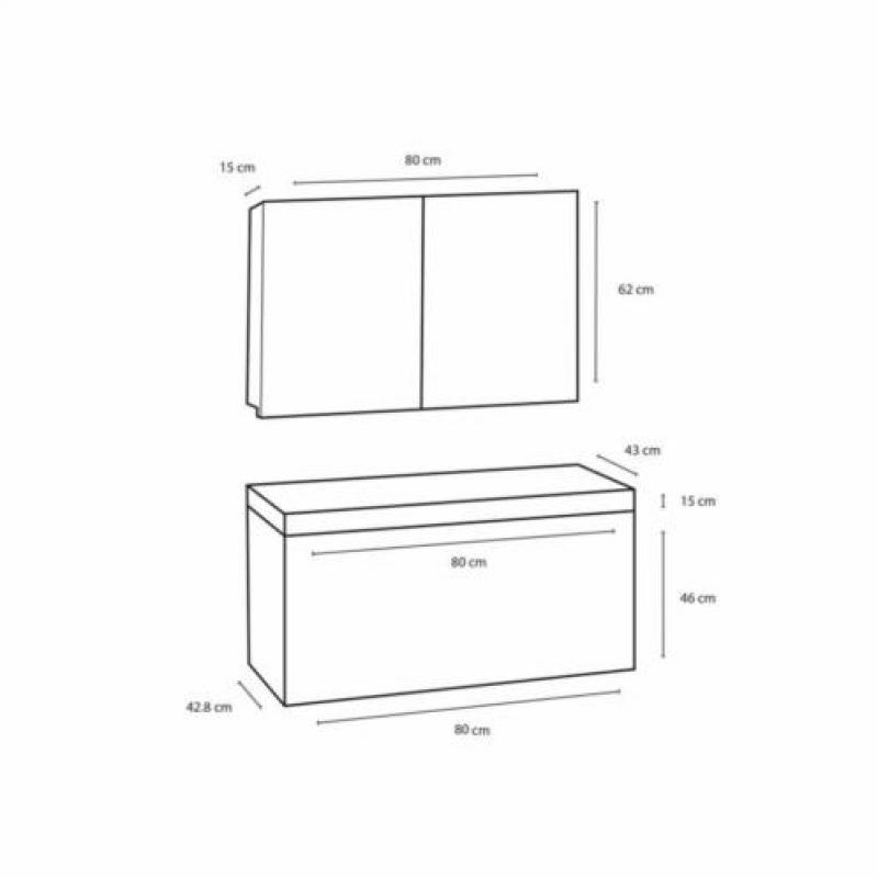 Badmeubelset Differnz The Collection 80x43x61 cm Zwart/Zw...