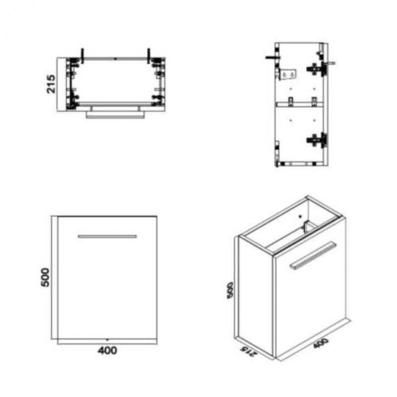 Fonteinkast Sanilux Trendline Stone links/rechts draaiend...