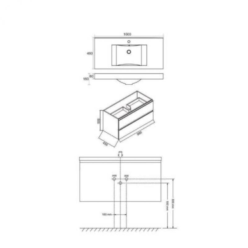 Badmeubel Themis 100 Cm Wit