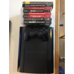 PS3 met 500 GB geheugen, 8 games en 1 controller